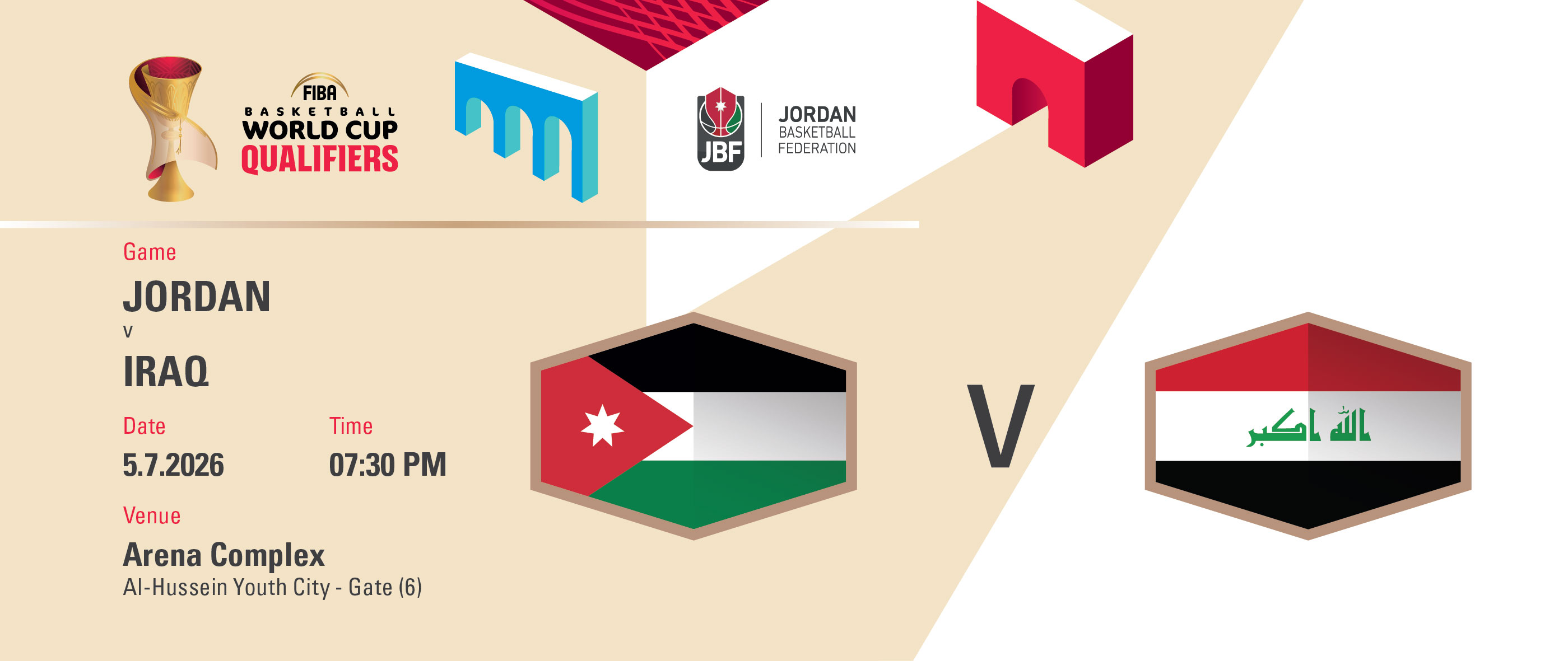 Jordan vs. Iraq - FIBA Basketball World Cup 2027 Asian Qualifiers