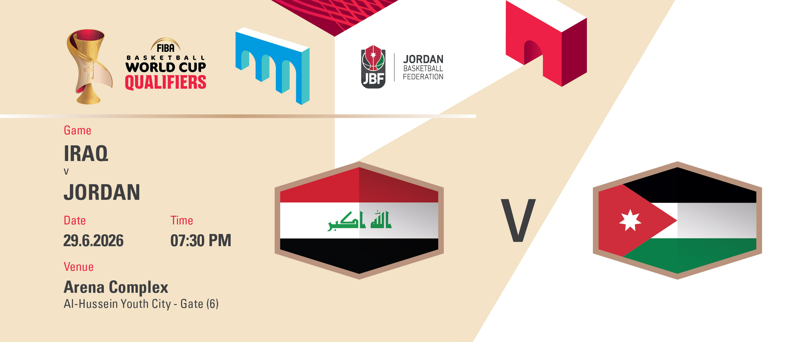 Iraq vs. Jordan - FIBA Basketball World Cup 2027 Asian Qualifiers