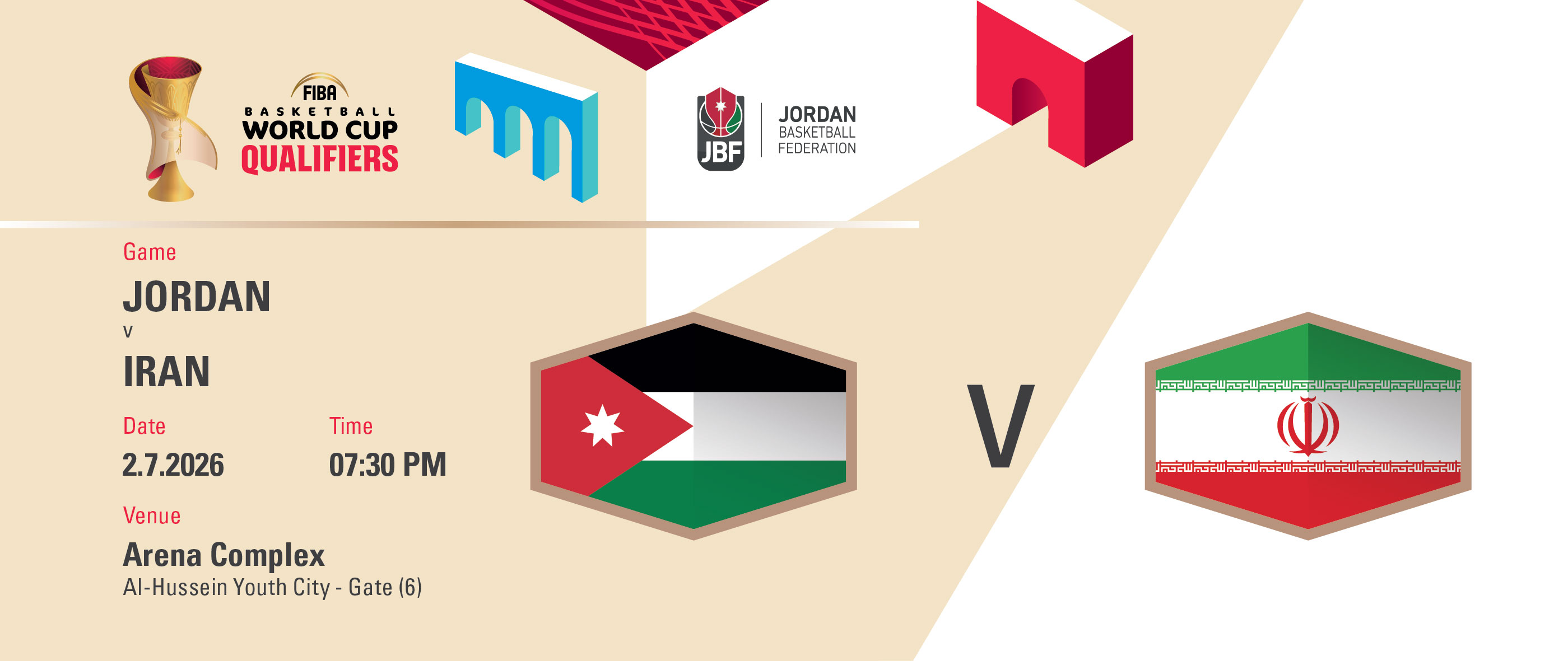 Jordan vs. Iran - FIBA Basketball World Cup 2027 Asian Qualifiers