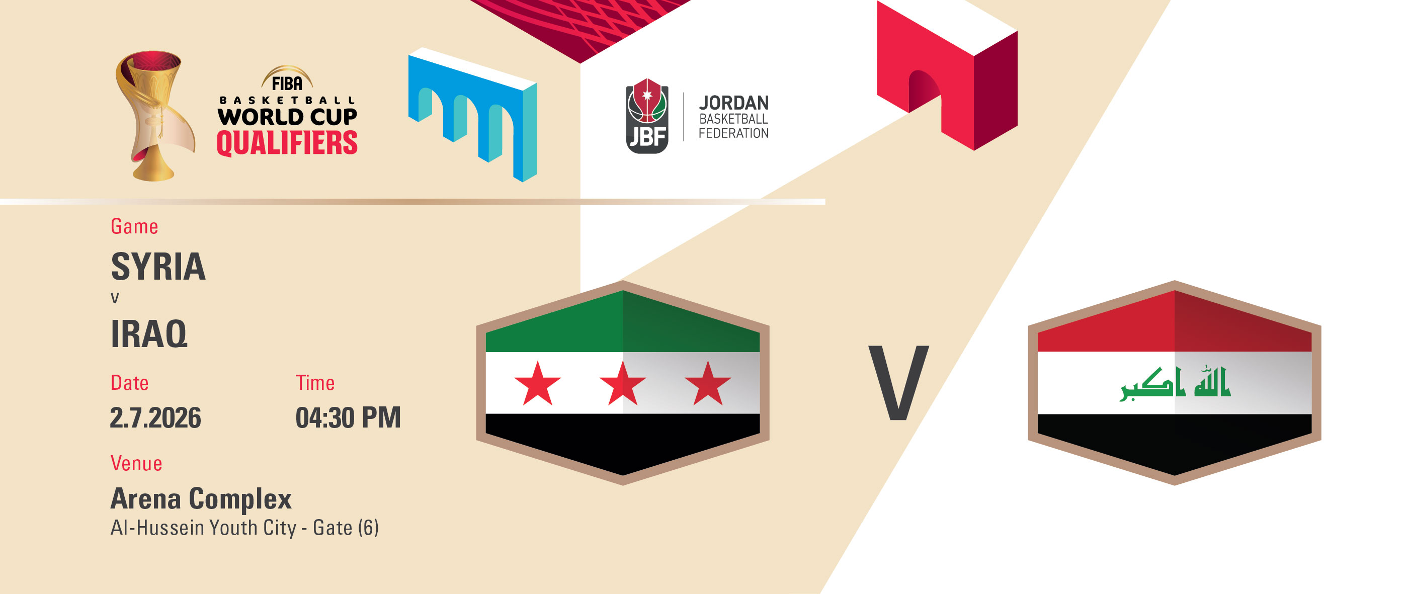 Syria vs. Iraq - FIBA Basketball World Cup 2027 Asian Qualifiers