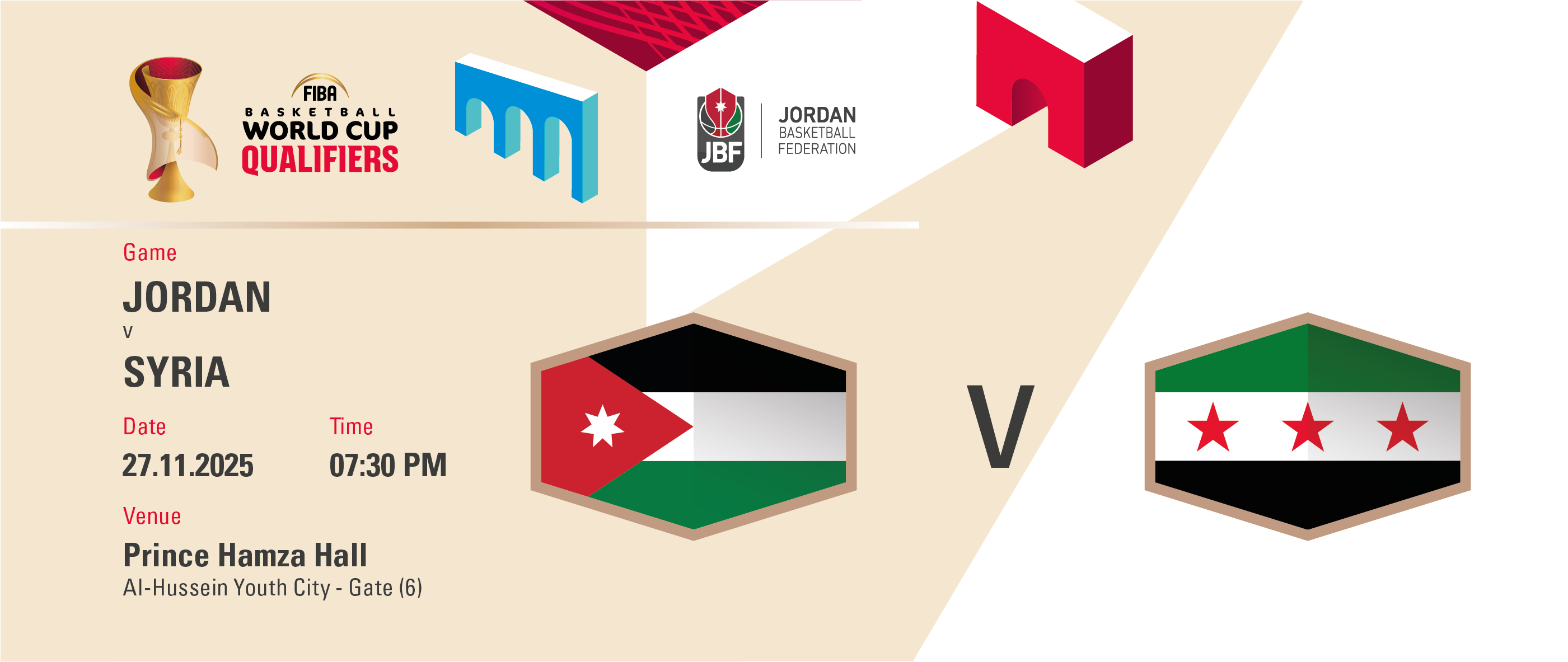Jordan vs. Syria - FIBA World Cup 2027 Qualifiers